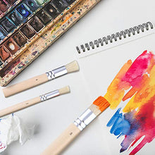 Load image into Gallery viewer, Outus 6 Pieces Wooden Stencil Brushes Pure Natural Stencil Brushes Painting Bristle Brushes for Acrylic Oil Watercolor Art Painting Stencil Project DIY Crafts, 3 Sizes