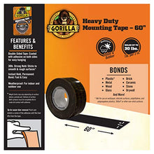 Load image into Gallery viewer, Gorilla Heavy Duty Double Sided Mounting Tape, 1" x 60", Black, (Pack of 1) - 6055001
