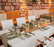 Load image into Gallery viewer, Natural Burlap Fabric (40” x 5 Yards)-NO-FRAY Burlap Roll-Long Fabric with Finished Edges-Perfect for Weddings,Tree Wraps For Winter,Table Runners, Placemat,Crafts, and More.Decorate Without The Mess!