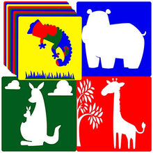 Load image into Gallery viewer, Animal Stencils for Kids - Washable Stencil Set - Stencils for Kids - Large Animal Stencils for Kids - Drawing Stencils - Kids Stencils - Art Stencils - Plastic Stencils for Kids (14 Pack, 8" by 8")