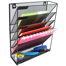 Load image into Gallery viewer, Easepres File Organizer Mesh 5-Tier Black Hanging File Organizer Vertical Holder Rack for Office Home