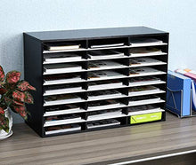Load image into Gallery viewer, EasyPAG Wood File Organizer Mail Sorter Center Magazine Holder Paper Storage Cabinet Classroom Keepers Mailbox for Home & Office,27 Slots