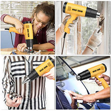Load image into Gallery viewer, Heat Gun, 1600W Heavy Duty Hot Air Gun Kit, Variable Temperature Control with 2-Temp Settings 4 Nozzles 140℉~1112℉(60℃- 600℃)with Overload Protection for Crafts, Shrinking PVC, Stripping Paint