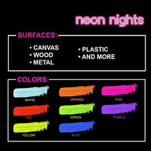 Load image into Gallery viewer, Premium Glow in the Dark Acrylic Paint Set by neon nights – Set of 8 Professional Grade Neon Craft Paints – Long-Lasting Self-Luminous Paint Handcrafted in Germany – 8 x 20 ml / 0.7 fl oz