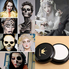 Load image into Gallery viewer, CCbeauty Special Effects White Clown Makeup White Face Paint Foundation Cream Compact Cosplay Gothic Vampire Zombie Concealer and Powder Puff