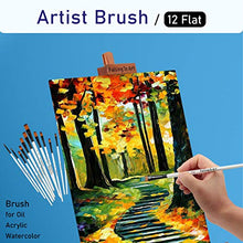 Load image into Gallery viewer, Falling in Art Paint Brushes Set, 12 PCS Nylon Professional Flat Paint Brushes for Watercolor, Oil Painting, Acrylic, Face Body Nail Art, Crafts, Rock Painting