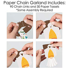 Load image into Gallery viewer, Big Dot of Happiness Garden Gnomes - 90 Chain Links and 30 Paper Tassels Decoration Kit - Forest Gnome Party Paper Chains Garland - 21 feet