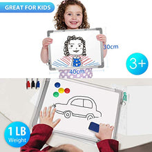 Load image into Gallery viewer, Small Dry Erase White Board, ARCOBIS 12" x 16" Magnetic Hanging Double-Sided Whiteboard for Wall, Portable Mini Easel Board for Kids Drawing, Kitchen Grocery List, Cubicle Planning Memo Board
