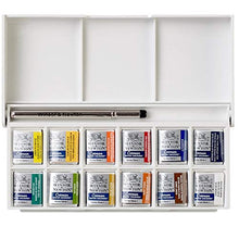 Load image into Gallery viewer, Winsor & Newton Cotman Water Colour Paint Sketchers' Pocket Box, Half Pans, 14-Pieces