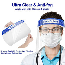 Load image into Gallery viewer, Face Shield, 10 Pack Clear Mask with Glasses for Kids and Adult, Anti-Fog Reusable Plastic Safety Face Shield No Installation Required with Comfortable Sponge and Elastic Band for Women Men