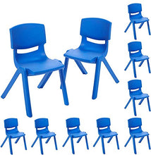 Load image into Gallery viewer, ECR4Kids 12 inch Plastic Stackable Classroom Chairs, Indoor/Outdoor Resin Stack Chairs for Kids, Blue (10-Pack)