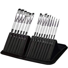 Load image into Gallery viewer, Adkwse Paint Brush Set,15 Pcs Artist Paintbrushes for Acrylic Oil Watercolor Canvas Gouache Body Face Easter Halloween Pumpkin Rock Painting Brushes Includes Pop-up Carrying Case