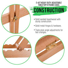 Load image into Gallery viewer, U.S. Art Supply Venice Heavy Duty Tabletop Wooden H-Frame Studio Easel - Artists Adjustable Beechwood Painting and Display Easel, Holds Up To 23" Canvas, Portable Sturdy Table Desktop Holder Stand