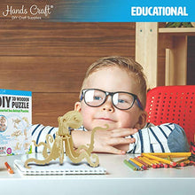 Load image into Gallery viewer, Hands Craft DIY 3D Wooden Puzzle Bundle Set, Pack of 6 Sea Animals Brain Teaser Puzzles | Educational STEM Toy | Safe and Non-Toxic Easy Punch Out Premium Wood | (JP2B5)