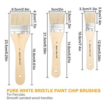 Load image into Gallery viewer, Chip Paint Brushes & Wooden Stencil Brush, Natural Bristle Paintbrush for Walls, Flat Chip Brush & Round Paintbrush - Painting or Waxing and Chalk, Good for Wall Painting, Stains, Oil, Wax, Set of 6
