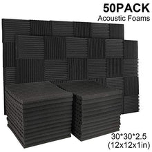 Load image into Gallery viewer, 50 Pack Acoustic Panels Soundproof Studio Foam for Walls Sound Absorbing Panels Sound Insulation Panels Wedge for Home Studio Ceiling, 1" X 12" X 12", Black (50PCS Black)