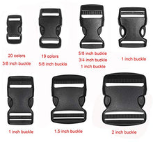 Load image into Gallery viewer, PENTA ANGEL 40PCS 3/8 Inch Plastic Curved Buckle DIY Craft Webbing Contoured Side Quick Release Buckle for Bracelets Backpack Tactical Bag and Gear, 20 Colors
