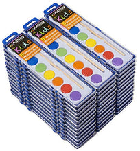 Load image into Gallery viewer, 36 Pack - Ashby for Kids - Watercolor Paint Set and Quality Wooden Brush - Extra Deep Paint Trays = 10X More Paint - 8 Vibrant Watercolors on Each Tray