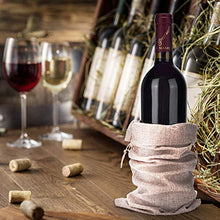 Load image into Gallery viewer, Burlap Wine Bag, 12 Pieces Wine Bottle Gift Bags with Drawstring for Wedding, Party Favors, Christmas, Holiday and Wine Tasting Party Supplies (Natural)