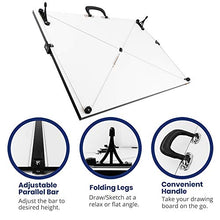 Load image into Gallery viewer, Pacific Arc Drafting Board, Portable Drafting Table with Parallel Bar, 23 x 31 Inches
