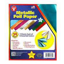 Load image into Gallery viewer, Hygloss Products Metallic Foil Paper Sheets - 8 Assorted Colors, 8 1/2 x 10”, 24 Sheets