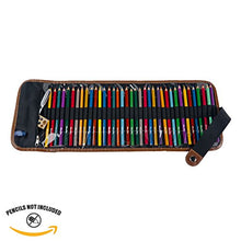 Load image into Gallery viewer, Speedball Canvas Roll Up Pencil Case, Rose W/Brown Trim, Holds Up To 36 Pencils