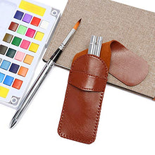 Load image into Gallery viewer, High-end Art Travel Painting Brush Synthetic Sable Round Hair Short Handle Brush for Acrylic Oil and Watercolor Painting 3Pcs