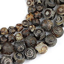 Load image into Gallery viewer, China Tibetan Dzi Eyes Beads Natural Brown Agate Stone Religion Round Loose Bead 8/10/12MM Beads for Jewelry Making Bracelet DIY(Multi-Color,8)