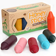Load image into Gallery viewer, Honeysticks 100% Pure Beeswax Crayons Natural, Safe for Toddlers, Kids and Children, Handmade in New Zealand, For 1 Year Plus (12 Pack)