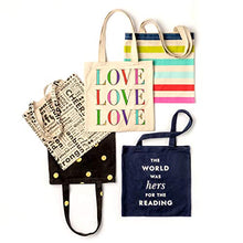 Load image into Gallery viewer, Kate Spade New York Black Canvas Tote Bag with Interior Pocket, Scatter Dot