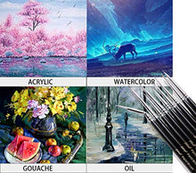 Load image into Gallery viewer, Xileyw Fine Enamel Detail Brushes Set - 9 Pieces Miniature Paint Brushes for Detailing Art Painting - Acrylic, Watercolor, Painting Models, Airplane Kits,Tempera, Face Painting, Nail Art Painting,