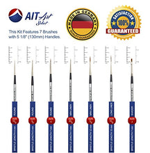 Load image into Gallery viewer, AIT Art Select Red Sable Detail Brush Set, 7 Pure Russian Sable Paint Brushes, Handmade in Germany for Crafting Exquisite Details Using Oil, Acrylic, or Watercolors