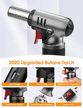 Load image into Gallery viewer, Butane Torch with Fuel Gauge,Homitt Refillable Cooking Torches with One-handed Operation &Safety Lock,Adjustable Flame,Fit All Butane Tanks Kitchen Culinary Butane Torch for Cooking,Baking,BBQ