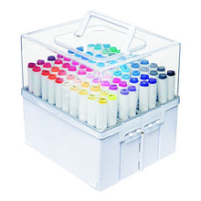 Load image into Gallery viewer, Deflecto Expandable Marker Accordion Storage Case, 8.5" x 8.6" x 7.5", Clear