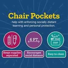 Load image into Gallery viewer, Really Good Stuff Deluxe Chair Pockets - Set of 6 - Early Childhood Classroom Chair Organizer with Pencil Pouch and Name Tag Keeps Students Organized and Classrooms Neat - Teal/Green