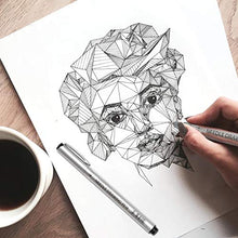 Load image into Gallery viewer, 10 Pcs Precision Micro-Line Pens, Fineliner, Multiliner, Black Waterproof Archival Ink, Artist Illustration, Anime, Sketching, Technical Drawing, Office Documents&Scrapbooking, Manga Pens Writing