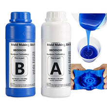 Load image into Gallery viewer, Silicone Mold Making Kit, Mold Making Silicone Rubber 30A, Platinum Silicone Mold Making Rubber, 1:1 by Volume, Ideal for Casting Resins Molds & Silicone Molds N.W 2.2 lb (Sapphire Blue)