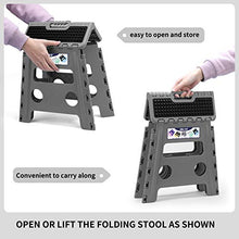 Load image into Gallery viewer, Delxo Folding Step Stool - Height Premium Heavy Duty Foldable Stool for Adults, Kitchen Garden Bathroom Stepping Stool (1 Pack) Grey
