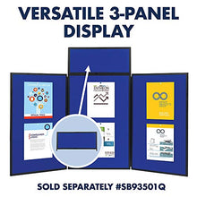 Load image into Gallery viewer, Quartet Fabric Bulletin Board Display Panel System, 6' x 3', Double-sided, Blue/Gray Surface, Black Frame, Exhibition, Show-It! (SB93513Q)