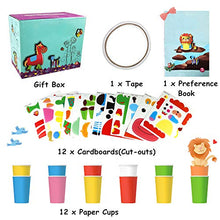 Load image into Gallery viewer, Here Fashion Pack of 12 Sticker Paper Cup Art Kit for Toddler Crafts Art Toys - Transform Simple Paper Cup into a Wonderful Friendly Animals Adventure