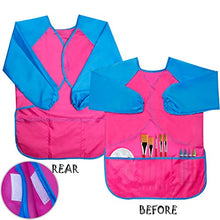 Load image into Gallery viewer, Cubaco 4 Pack Kids Art Smocks Children Waterproof Artist Painting Aprons with Long Sleeve and 3 Pockets for Age 3-8 Years