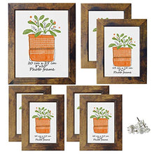 Load image into Gallery viewer, PETAFLOP Gallery Wall Frame Set 7 Pack Distressed Picture Frame Set, One 8x10 Picture Frames, Two 5x7 Picture Frames, Four 4x6 Picture Frames