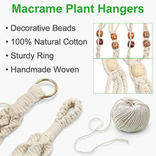 Load image into Gallery viewer, GROWNEER 5 Packs Macrame Plant Hangers with 5 Hooks, Different Tiers, Handmade Cotton Rope Hanging Planters Set Flower Pots Holder Stand, for Indoor Outdoor Boho Home Decor
