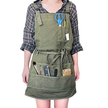 Load image into Gallery viewer, Artist Canvas Apron with Pockets Painting Apron Adjustable Neck Strap/Waist Ties Painter Aprons for Women Men Art Gardening Apron Adjustable M-XXL