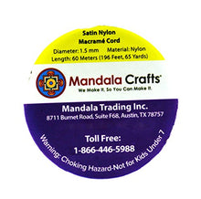 Load image into Gallery viewer, Mandala Crafts Nylon Satin Cord, Rattail Trim Thread for Chinese Knotting, Kumihimo, Beading, Macramé, Jewelry Making, Sewing (1.5mm 65 Yards, Black)