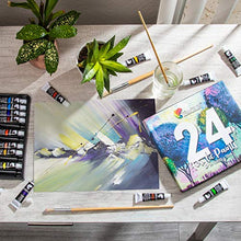 Load image into Gallery viewer, Zenacolor Acrylic Paint, Set of 24 Tubes of 0.4 oz (12 mL) Art Set for Adults and Kids, Painting on Canvas Panels, River Rocks, Glass, Wood, Fabric, Ceramic