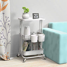 Load image into Gallery viewer, Bextsrack 3-Tier Rolling Utility Cart with Wheels, Multi-Purpose Rolling Storage Carts with Cover Plate and Handle, Mobile Storage Organizer for Kitchen, Bathroom, Office, White