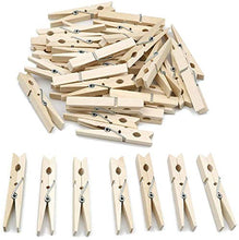 Load image into Gallery viewer, Vofel Wooden Clothes Pins with Spring 2.8” Clothespins Bulk Laundry Pins for Hanging Clothing,Home Storage, Crafts and DIY Project (100Pack)
