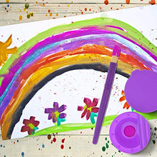 Load image into Gallery viewer, U.S. Art Supply 10 Piece Children's No Spill Paint Cups with Colored Lids and 10 Piece Large Round Brush Set with Plastic Handles