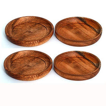 Load image into Gallery viewer, Kaizen Casa 4 Piece Set, Natural Acacia Wood Coasters, Set of 4